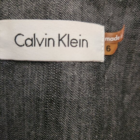 Vintage Black Denim Short Sleeve Zip Up Dress Notched Collar & Zipper Details - Picture 7 of 11